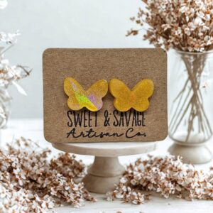 Yellow Butterfly Stud Earrings