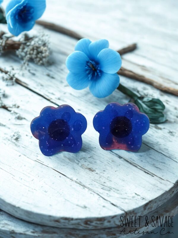 Red & Blue Patriotic Paw Print Stud Earrings - Image 2