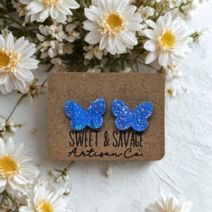 Blue Butterfly Stud Earrings