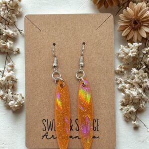 Orange Holographic Dangle Earrings