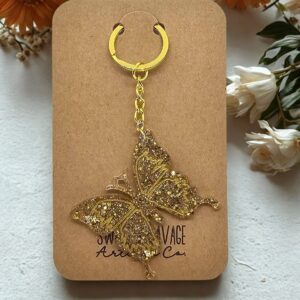 Gold Butterfly Keychain