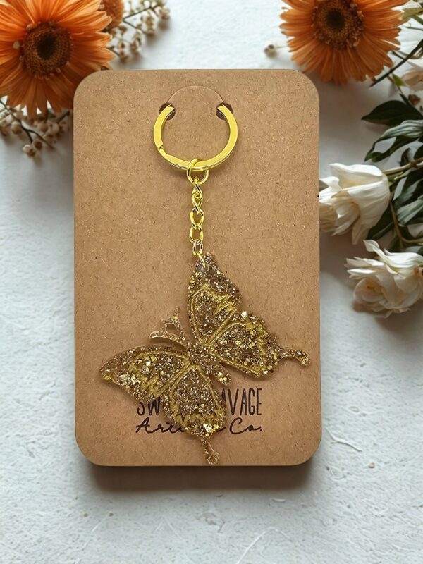 Gold Butterfly Keychain