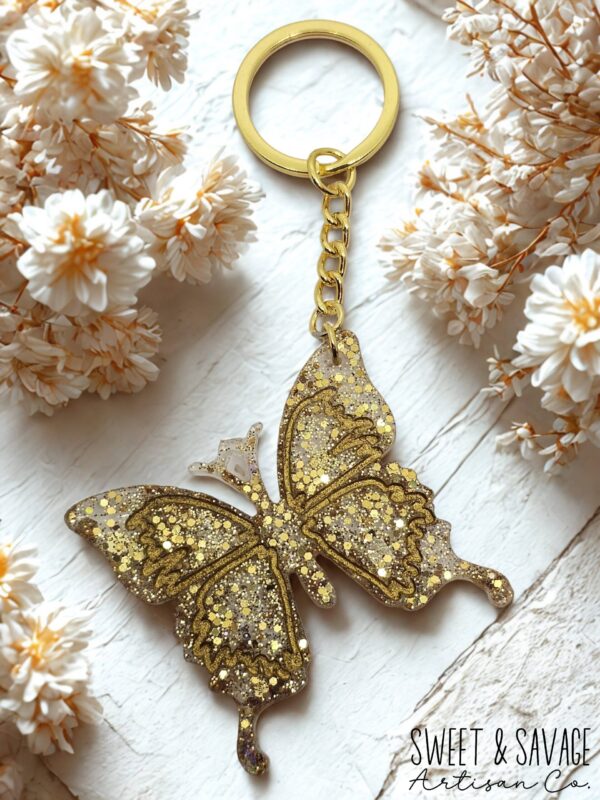 Gold Butterfly Keychain - Image 2