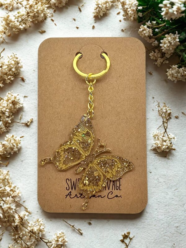 Gold Butterfly Keychain