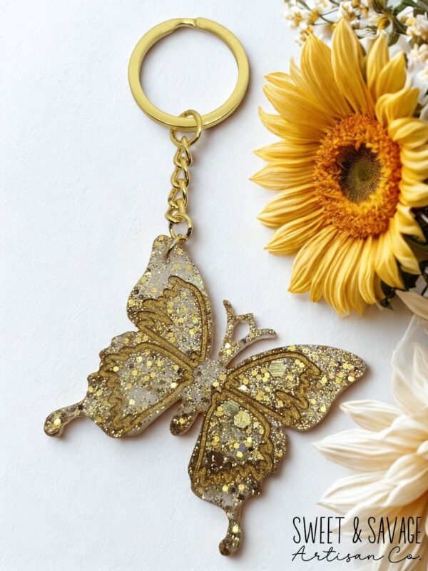 Gold Butterfly Keychain - Image 2