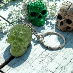 Light Green Skull Keychain