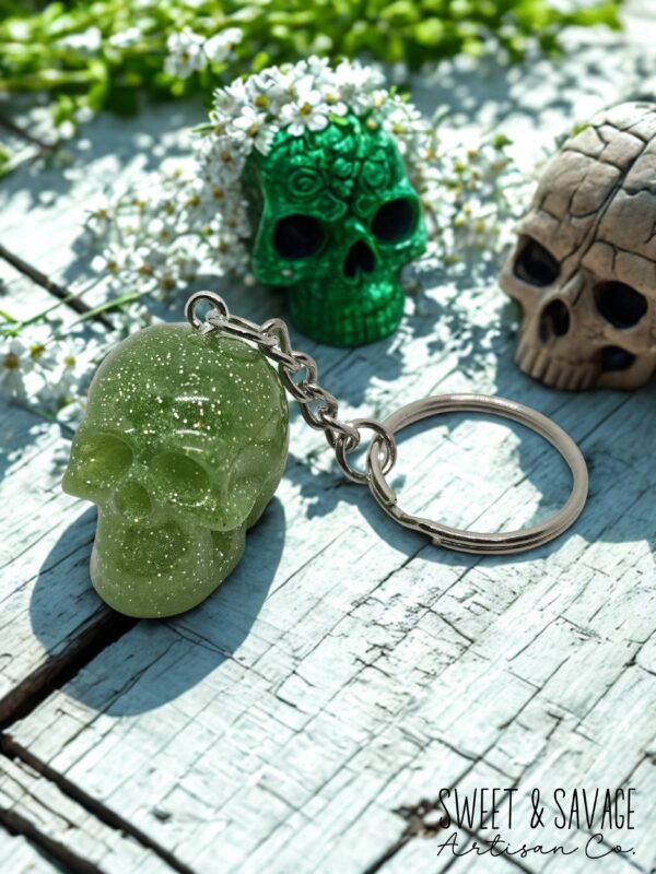 Light Green Skull Keychain