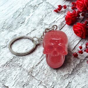 Light Red Skull Keychain – Gothic & Alternative Style