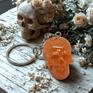 Light Orange Skull Keychain – Gothic & Alternative Style