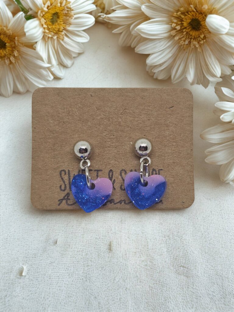 Aurora Sky Stardust Heart Stud Earrings