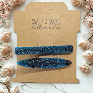 Midnight Blue Glitter Hair Clip Set
