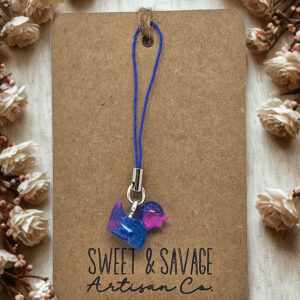 Blue & Pink Glow-in-the-Dark Duck Charm Keychain