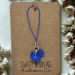 Deep Blue Glow-in-the-Dark Duck Charm Keychain