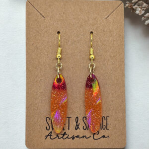 Sunburst Sparkle Oval Dangle Earrings