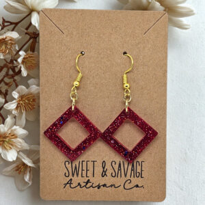 Scarlet Spark Open Diamond Drop Earrings