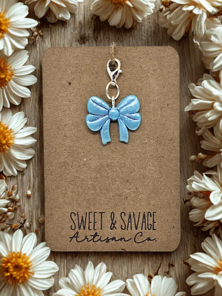 Blue Bow Accessory Charm